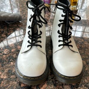 Used Zara white combat boots